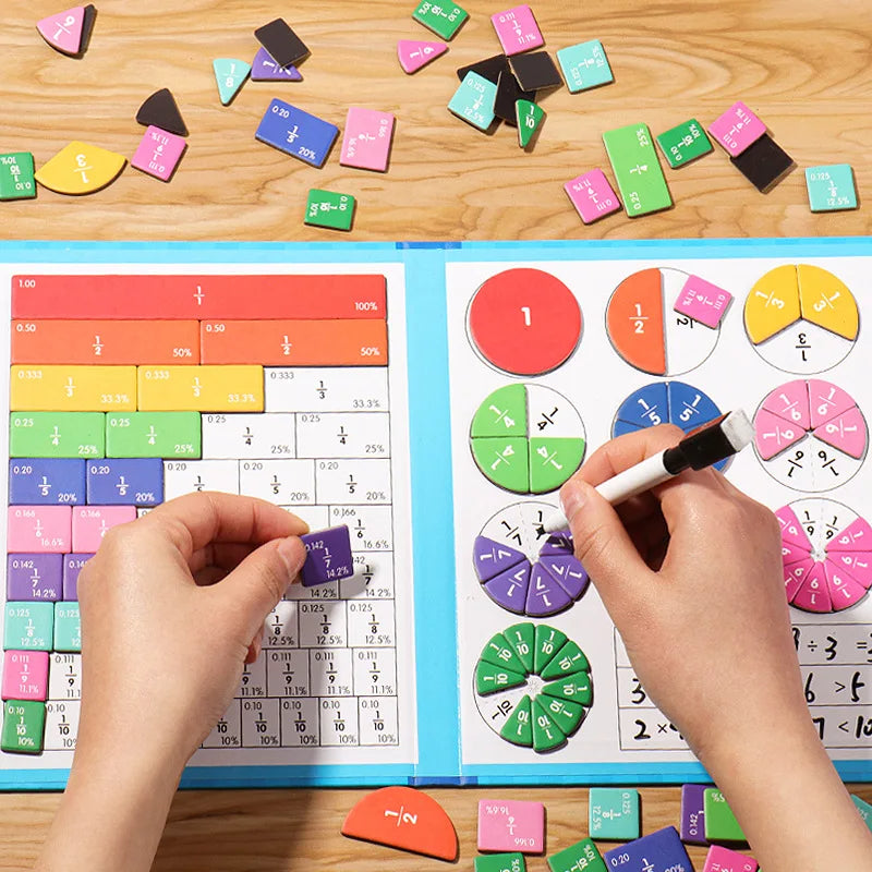 Quebra-Cabeça de Fração Magnético Montessori - Aprendizado Divertido!