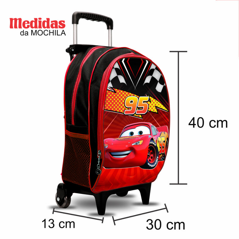 Kit Mochila Infantil Escolar Relâmpago MCqueen - Mochila, Lancheira e Estojo