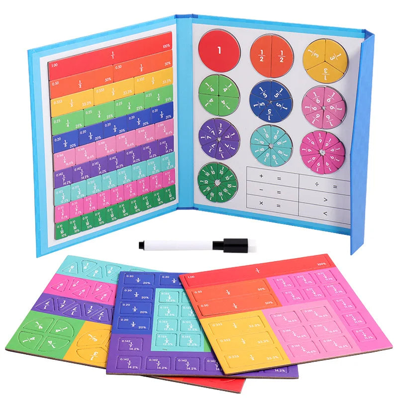 Quebra-Cabeça de Fração Magnético Montessori - Aprendizado Divertido!