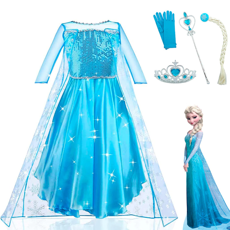Fantasia Infantil Elsa Frozen com Capa e Acessórios