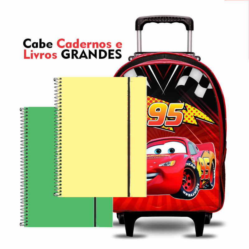 Kit Mochila Infantil Escolar Relâmpago MCqueen - Mochila, Lancheira e Estojo